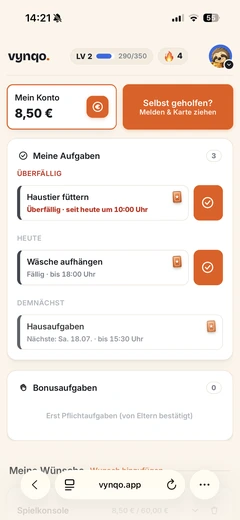 vynqo Aufgabenliste